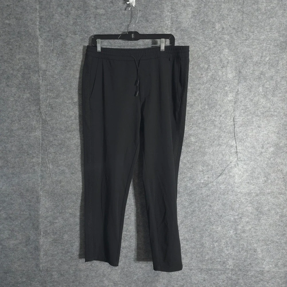 Zara Jogger Pants Mens L Black Solid Drawstring Lounge Activewear Casual Solid